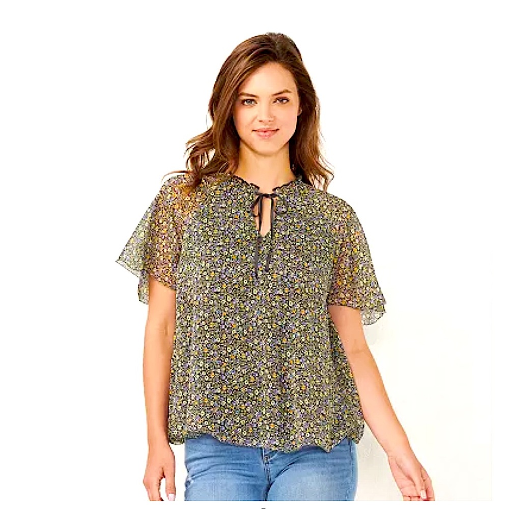 LC Lauren Conrad Chiffon Top